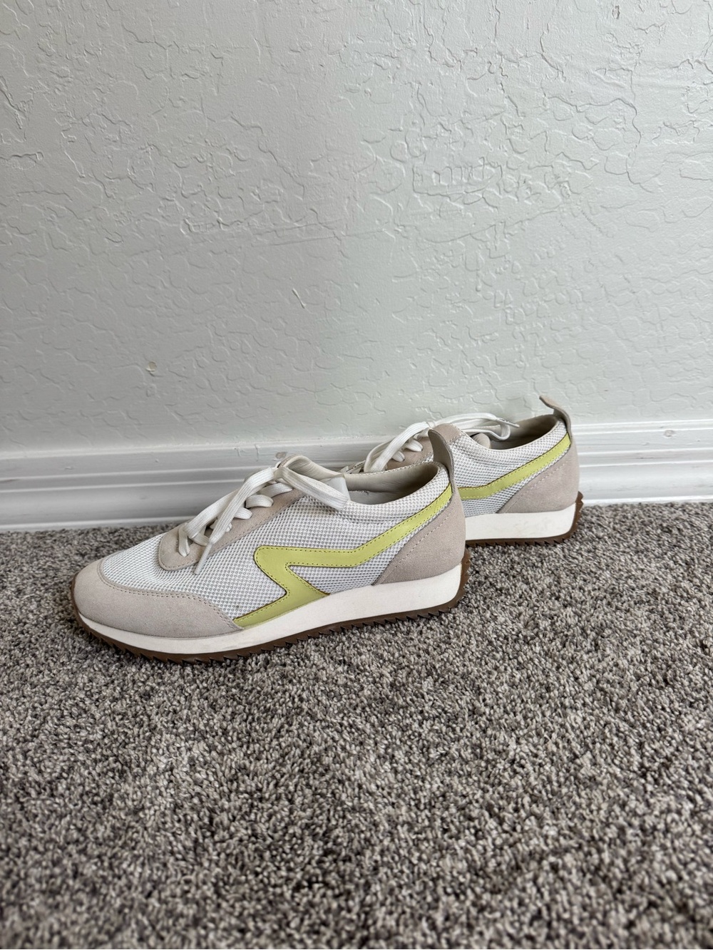 rag & bone White Sneakers with Light Green Accent